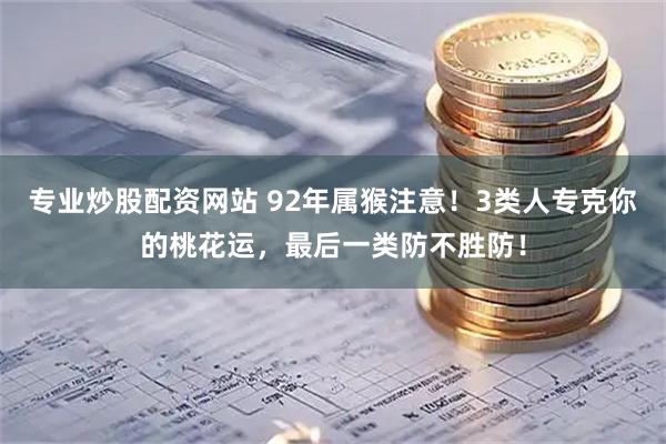专业炒股配资网站 92年属猴注意！3类人专克你的桃花运，最后一类防不胜防！