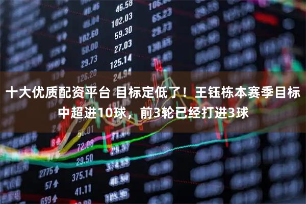 十大优质配资平台 目标定低了！王钰栋本赛季目标中超进10球，前3轮已经打进3球