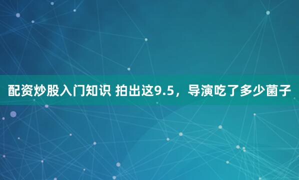 配资炒股入门知识 拍出这9.5，导演吃了多少菌子